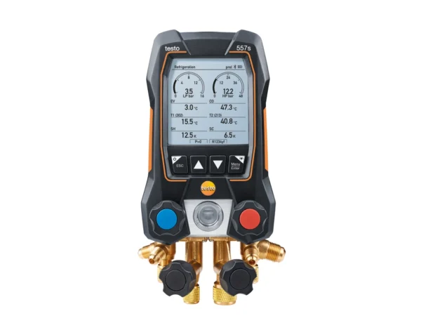 testo 557s smart digital manifold with bluetooth and 4 way valve block